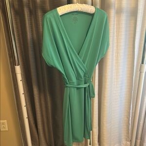 Nine West Seafoam Green Wrap Midi Dress